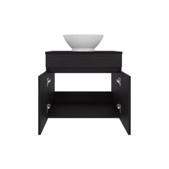 Bathroom Vanity with Sink, 2 Doors, Black Wengue