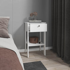 Nightstand, 1 Drawer, 1 Shelf, 4 Legs, White