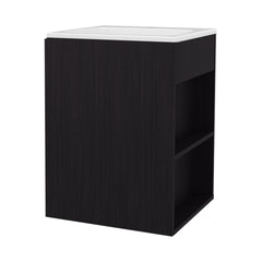 Bathroom Vanity 23.7" H , 1 Door, 3 shelves, Black Wengue - Bathroom