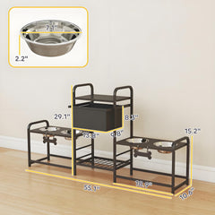 Pet Feeding Station,Height Adjustable Dog Bowl Stand
