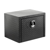 24 inch aluminum underbody truck tool box heavy duty underbed toolbox tool storage organizer chest waterproof diamond thread plate ideal for pickup truck ATV RV trailer
