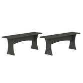 Dining Bench - Set of 2 in Charcoal Gray