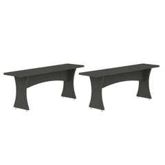 Dining Bench - Set of 2 in Charcoal Gray