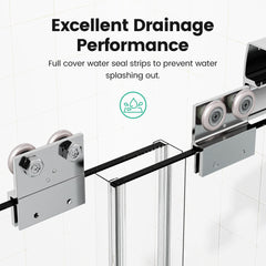 44"-48"W*72" H Semi-Frameless Double Sliding Shower Door, Bypass Shower Door, 1/4" (6mm) Thick SGCC Tempered Glass Door, Chrome