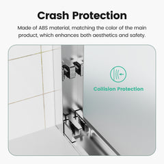 44"-48"W*72" H Semi-Frameless Double Sliding Shower Door, Bypass Shower Door, 1/4" (6mm) Thick SGCC Tempered Glass Door, Chrome