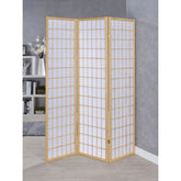 Porch & Den Natural 3-Panel Room Divider Folding Shoji Screen