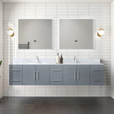 Dark Grey Double Bath Vanity 84 in. W x 22 in. D, Carrara Marble Top, and Faucet Set
