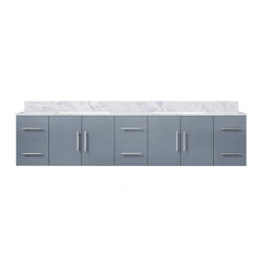 Dark Grey Double Bath Vanity 84 in. W x 22 in. D, with Carrara Marble Top