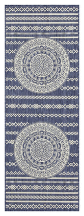 Sunshine GC_HAR2016 Blue 2 ft. 7 in. x 7 ft. 3 in. Indoor/Outdoor Area Rug