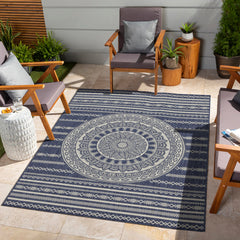 Sunshine GC_HAR2016 Blue 2 ft. 7 in. x 7 ft. 3 in. Indoor/Outdoor Area Rug