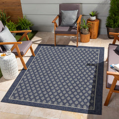 Sunshine GC_HAR2007 Blue 2 ft. 7 in. x 7 ft. 3 in. Indoor/Outdoor Area Rug