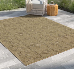 Earth GC_NTL1002 Jute/Mocha 2 ft. 7 in. x 7 ft. 3 in. Indoor/Outdoor Area Rug