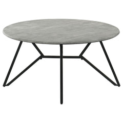 Travis Cement and Gunmetal Round Top Coffee Table