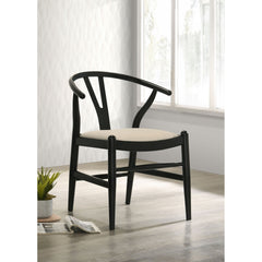 Camerota Black Wood Wishbone Dining Side Chair (Set of 2)