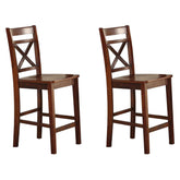 Cherry Cross Back Counter Height Chairs (Set of 2)