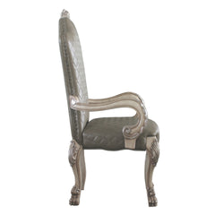 Grey and Vintage Bone White Arm Chairs (Set of 2)