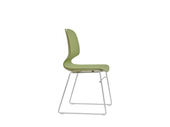 Modern Stacked Office Chairs Set of 4 in Green and Grey with Polypropylene Construction and 180KG Load Capacity