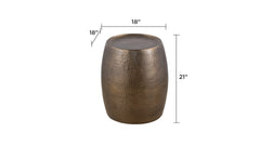 ET501 Modern Contemporary Aluminum material 21" Height End Table, Side Table with Glossy Hand Hammered Design Antique Gold same as B009P298418 (CA inventory)