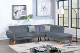 SECTIONAL - 2PC in Black Faux Leather