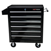 Rolling Tool Chest, 6 Drawer Tool Box with Wheels, Heavy Duty Industrial Service Cart Storage Organizer with Locking System, Rolling Tool Box Organizer Tool Case for Garage, Repair Shop-BLACK