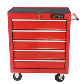 5 Drawer Tool Chest, Tool Storage Cabinet for Garage Storage with 4 Wheels and Locking System, RED
