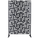 Outdoor & Indoor Privacy Screen Metal Privacy Screen 76" H×48" W, Freestanding Decorative Privacy Screen for Deck Balcony Patio, Privacy Fence Panels for Outside Lawn Garden PS103 BLACK