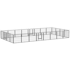 220.5" L x 157.5" W x 31.5" H (7 x 5 Panel) 24 Panel Dog Playpen with Lockable Door for Small and Medium Dogs
