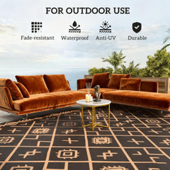 Easy to Maintain & Outdoor-Ready Patio Rug,Outdoor Rug,Reversible Outdoor Rug, Waterproof Plastic Straw with Carry Bag