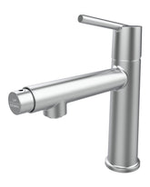 Chrome Single Handle Bathroom Faucet for 1 or 3 Holes ,Fountain and Flow Mode Two-in-one function,Deck Mount Laundry Vanity Sink Faucet with Two 9/16" Hoses