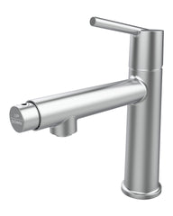 Chrome Single Handle Bathroom Faucet for 1 or 3 Holes ,Fountain and Flow Mode Two-in-one function,Deck Mount Laundry Vanity Sink Faucet with Two 9/16" Hoses