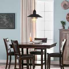 Farmhouse Vintage Pendant Light Black Fixture Pendant Lights with Spring Frame Adjustable Metal Hanging Lamp for Kitchen Island Dining Room Bedroom Living Room Barn Entryy, E26