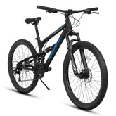 A24207 24 Inch Steel Frame Shock Fork Plus Shock Absorber 21-speed Unisex Mountain Bike