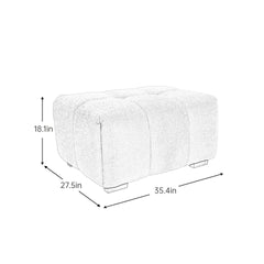33 White Sofas White Chenille - Armless Seat and ottoman