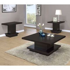 Cappuccino 3-piece Square Coffee and End Table Set