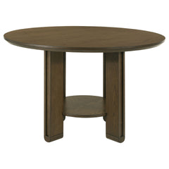 Crispin Brown 5-piece Round Wood Dining Room Table Set
