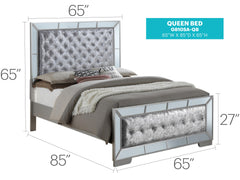 Stylish Contemporary Silver Champagne Bed