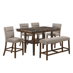 Marcello Brown Bar Table-Stool and Bench Set