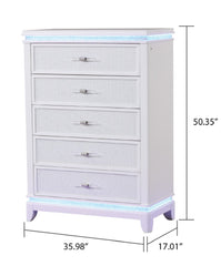 OPIUM Queen 5 Pc Bedroom set in Milky White(NJ INVENTORY)