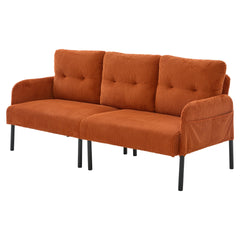 UNITED WE WIN Oversized Loveseat, Modern & Plush Double-seater Sofa, Corduroy Upholstered Couch, Cozy Bedroom Sofa with Metal Legs & Side Pockets, Ideal for Living Room, Bedroom, Dorm, Apartment