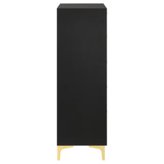 Lexie Black/Gold 5-drawer Rectangular Chest