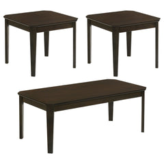 Amaro Dark Brown 3-Piece Coffee and End Table Set