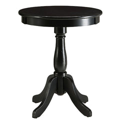 Black Side Table with Turned Pedestal