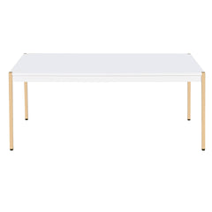 White and Gold Rectangle Coffee Table