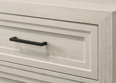 1pc Contemporary Two Drawer Nightstand Geometric Design Off-White Finish Wooden Furniture