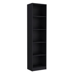 Home Xs Bookcase with 5-Tier Shelves and Slim Design -Black -Office