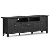 Redmond 72 inch Wide Solid Wood TV Stand in Black For TVs up to 80 inches