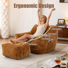 Bean Bag Chair for Adults, Oversized Comfy Beanbag Living Room Lazy Sofa for Bedroom & Dorm