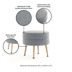 Accent Ottoman in Gray