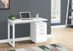 Computer Desk, Home Office, Laptop, Left, Right Set-up, Storage Drawers, 48"l, Work, White Laminate, Contemporary, Modern