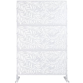 Outdoor & Indoor Privacy Screen Metal Privacy Screen 76" H×48" W, Freestanding Decorative Privacy Screen for Deck Balcony Patio, Privacy Fence Panels for Outside Lawn Garden PS119 WHITE